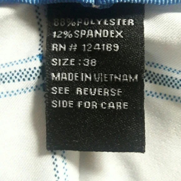 🏖 KIRKLAND Men's White and Blue Plaid Golf Shorts, 38 - Picture 5 of 6